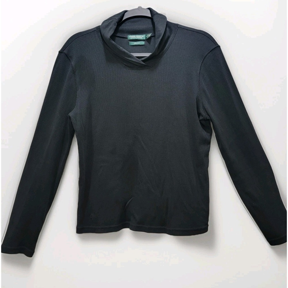 Lauren Ralph PREMIUM Womens L Black‎ Ribbed Shawl Neck Preppy Officecore Luxury